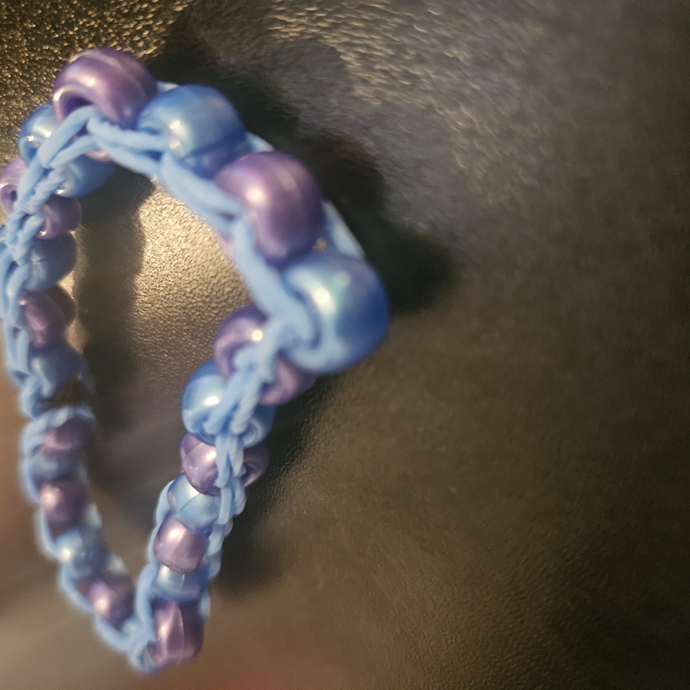 Blue and Purple Beaded Bracelet